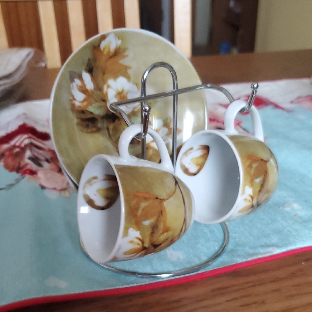 T. Bavaria Germany Design Tea Set With Display Stand